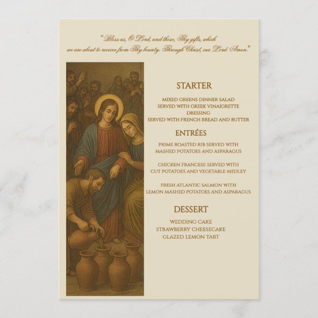 Christian Wedding Reception  Menu (Front)