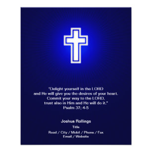 Christian White Cross on navy blue background Flyer