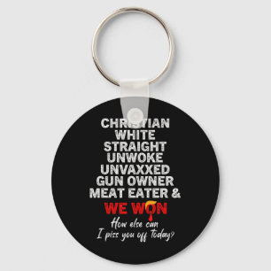 Christian White Straight Unwoke Unvaxxed Gun Owner Key Ring