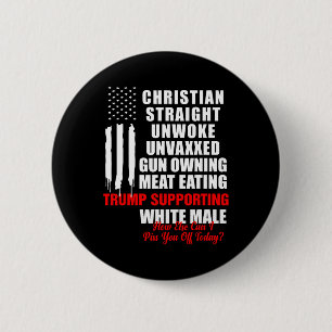 Christian White Straight Unwoke Vintage America Fl 6 Cm Round Badge