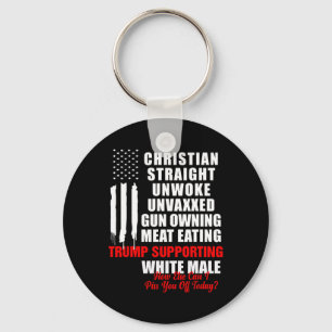 Christian White Straight Unwoke Vintage America Fl Key Ring