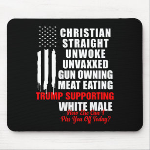 Christian White Straight Unwoke Vintage America Fl Mouse Pad