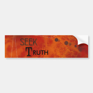 Christian Witness - Red Grunge - Seek Truth Bumper Sticker
