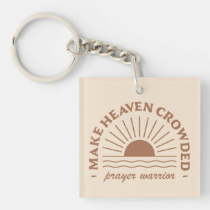 Christian woman girl quotes boho beige aesthetic key ring
