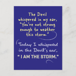 Christian Woman Postcards Devil whispered I am