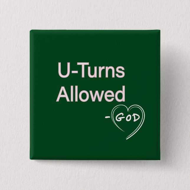 Christian Women Buttons U-Turns Allowed God (Front)