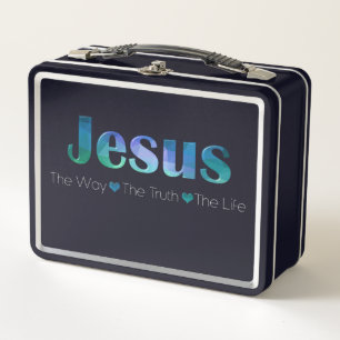 Christian Women's Faith Bible Verse Way Truth Life Metal Lunch Box