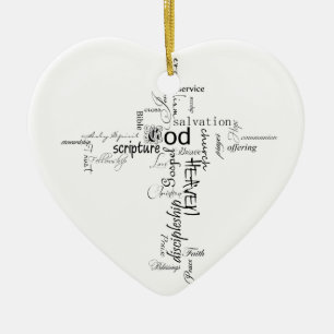 Christian words ceramic tree decoration