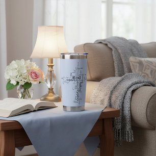 Christian words cross personalised insulated tumbler