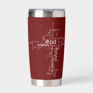 Christian words cross personalised insulated tumbler