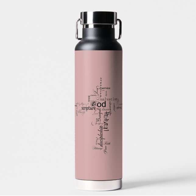 Christian words   water bottle (Front)