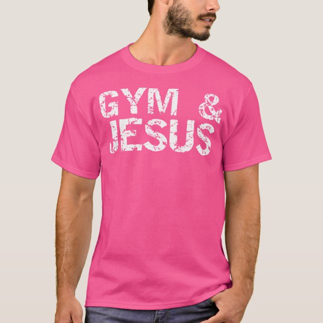 Christian Workout Gift For Men Distressed Gym And  T-Shirt (Front)