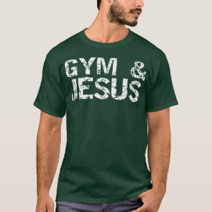 Christian Workout Gift for Men Distressed Gym and  T-Shirt