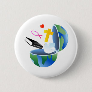 Christian World 6 Cm Round Badge