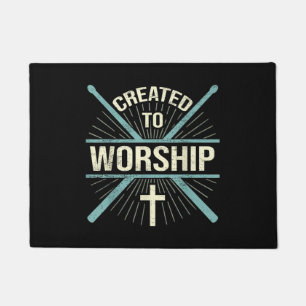 Christian Worship Band Created To Worship Drummer Doormat