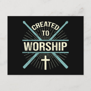 Christian Worship Band Created To Worship Drummer Enclosure Card