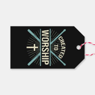 Christian Worship Band Created To Worship Drummer Gift Tags