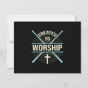 Christian Worship Band Created To Worship Drummer RSVP Card