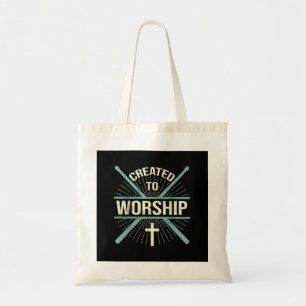 Christian Worship Band Created To Worship Drummer Tote Bag