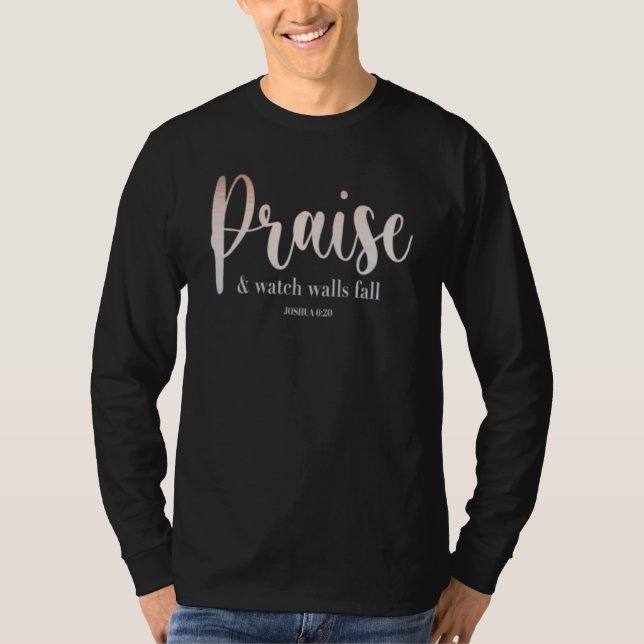 Christian Worship Praise Watch Giants Fall Faith I T-Shirt (Front)