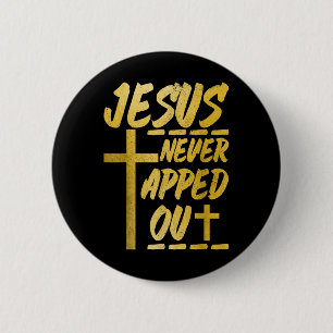 Christian Wrestling Mma Wrestler Jesus Never Tappe 6 Cm Round Badge