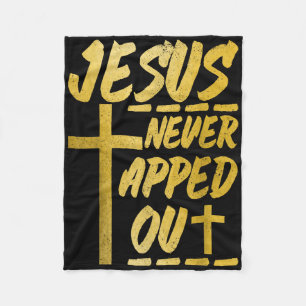 Christian Wrestling Mma Wrestler Jesus Never Tappe Fleece Blanket