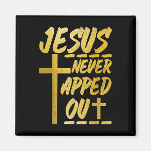 Christian Wrestling Mma Wrestler Jesus Never Tappe Magnet