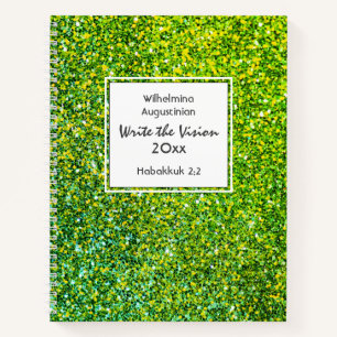 Christian WRITE THE VISION Customisable GREEN Notebook