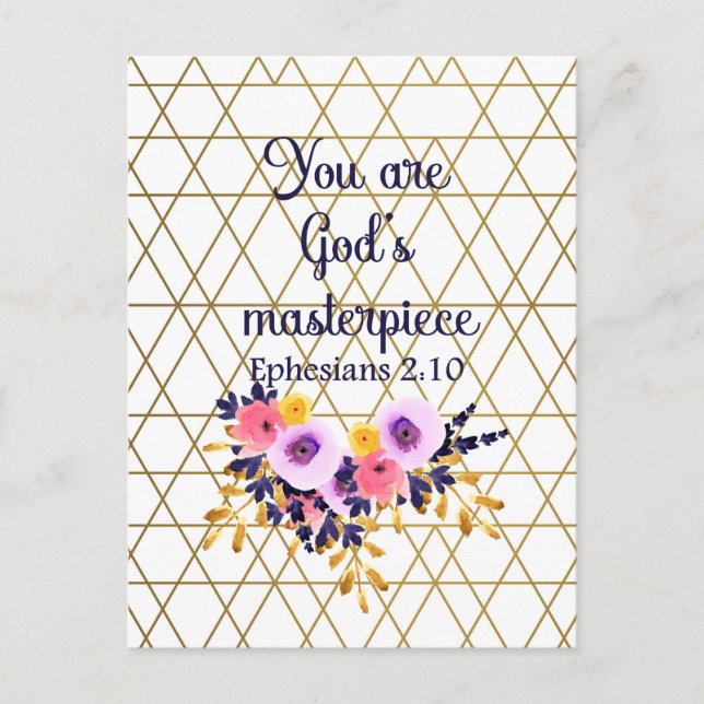 Christian You Are God's Masterpiece Scripture Postcard (Front)