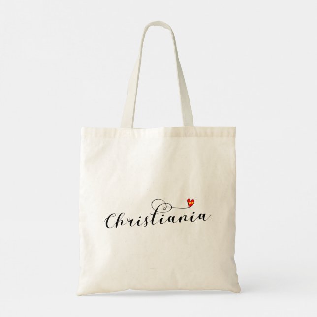 Christiania Flag Heart, Fristaden Christiania Tote Bag (Back)