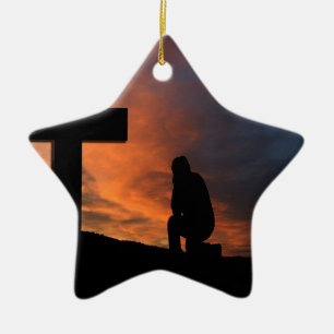 Christianity Faith Cross Jesus Peace Love Destiny Ceramic Tree Decoration