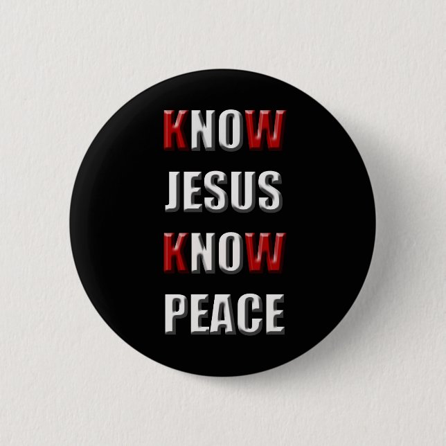 Christianity Know Jesus Know Peace 6 Cm Round Badge (Front)