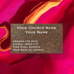 Christianity Religious Classy Gold Black Church Business Card