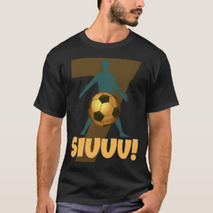 Christiano Ronaldo Gold Number 7 Siuuu Celebration T-Shirt