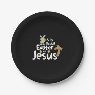Christians Gifts Cute Silly Rabbit Easter Paper Plate