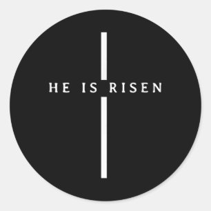 Christians Jesus He Is Risen Easter Bible Verse Fa Classic Round Sticker