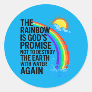 Christians Religious Bible The Rainbow Is Gods Classic Round Sticker