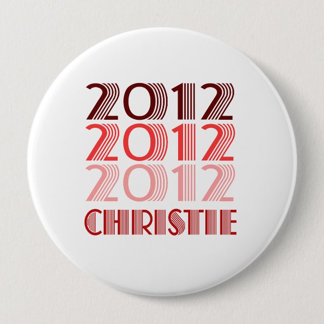 CHRISTIE 2012 VINTAGE 10 CM ROUND BADGE (Front)