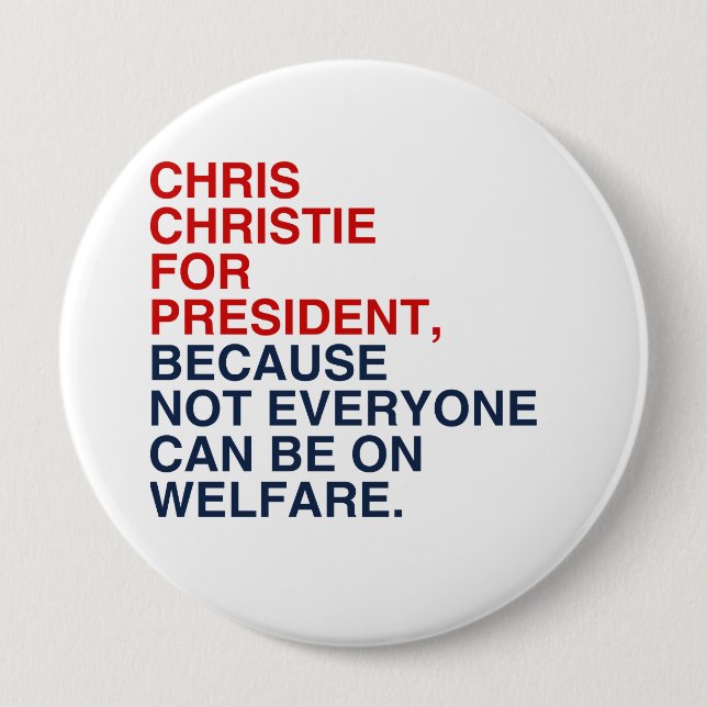 CHRISTIE 2016 WELFARE 10 CM ROUND BADGE (Front)