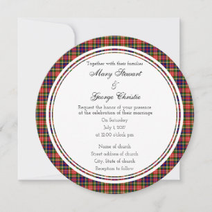 Christie Scottish Wedding Round Invitation