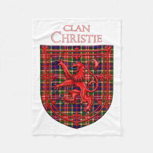 Christie Tartan Scottish Plaid Lion Rampant Fleece Blanket