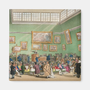 Christie's Auction Room, aquatinted by J. Bluck Magnet