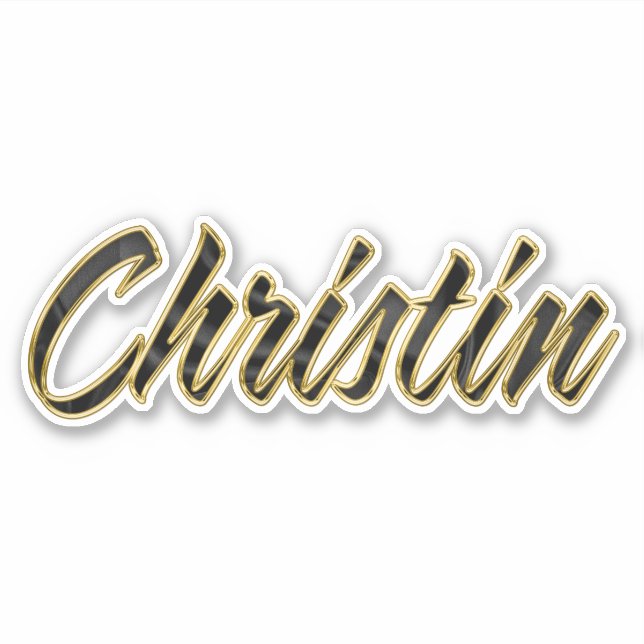 Christin black gold lettering Sticker (Front)