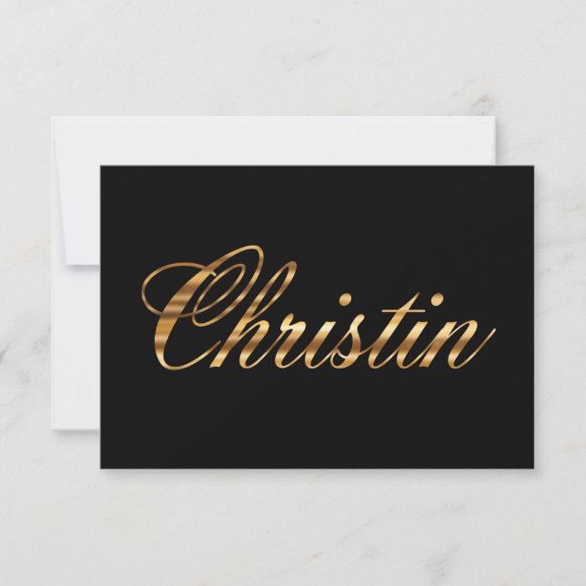 Christin Gold Design Lettering Card (Front)