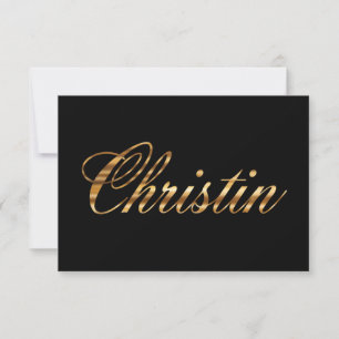 Christin gold Design Lettering Karte