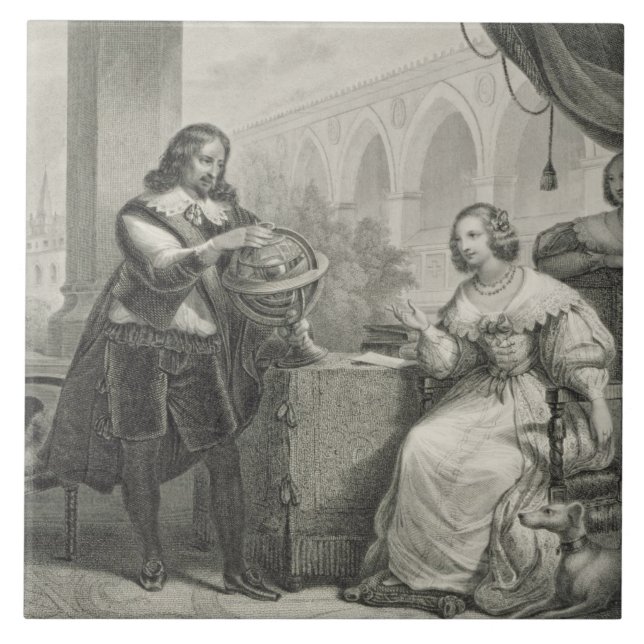 Christina (1626-89) Queen of Sweden, from a series Tile (Front)