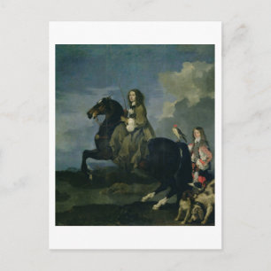 Christina of Sweden (1626-89) on Horseback, 1653 ( Postcard