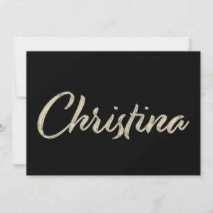 Christina white gold Handwriting Card