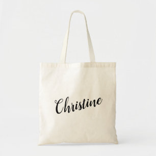 Christine Customisable Script Design Tote Bag