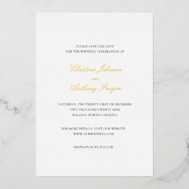 Christine Elegant Wedding Save the Date (Front)